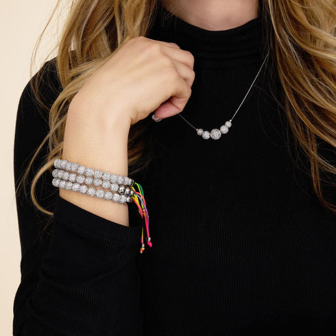 Cristal blanc d'hiver | Argent x Spectre | Bracelet Kikiballa